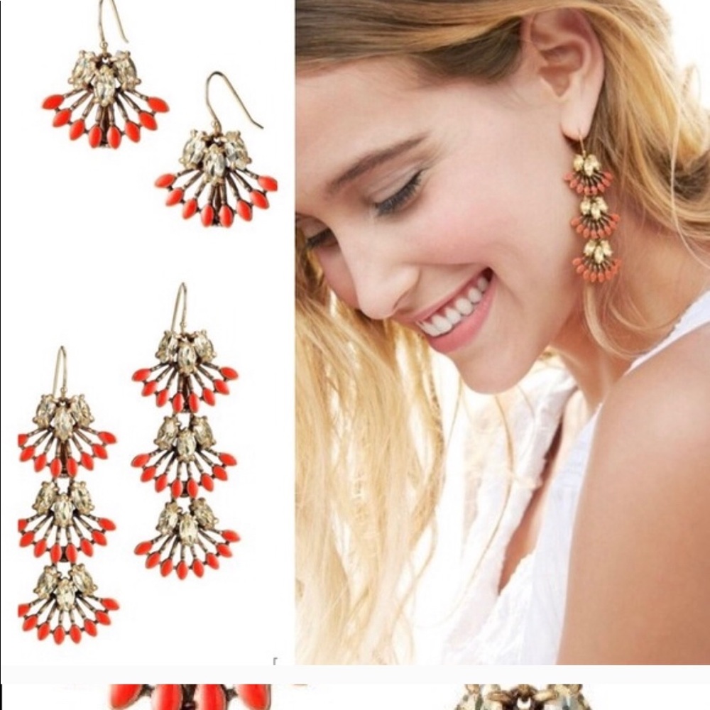 Stella & Dot Coral Cay Earrings